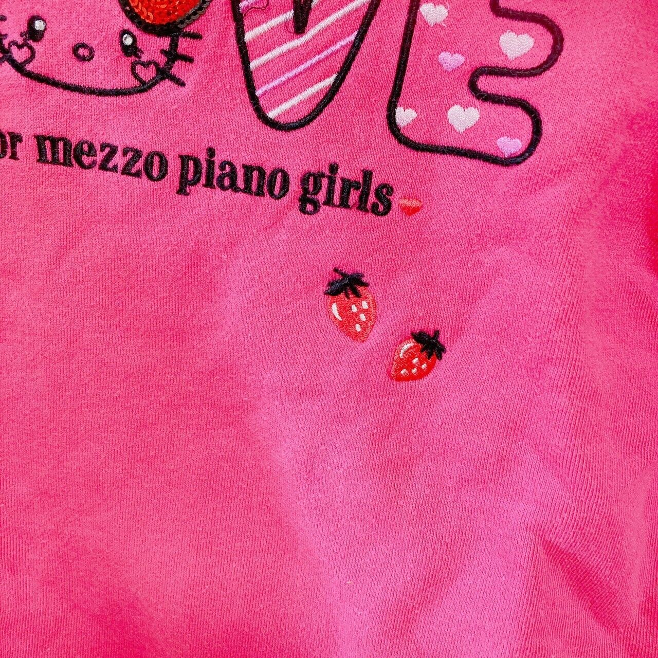 Mezzo Piano Long Sleeve T-shirt 130 Size Hello Kitty Pink Love Character Kawaii