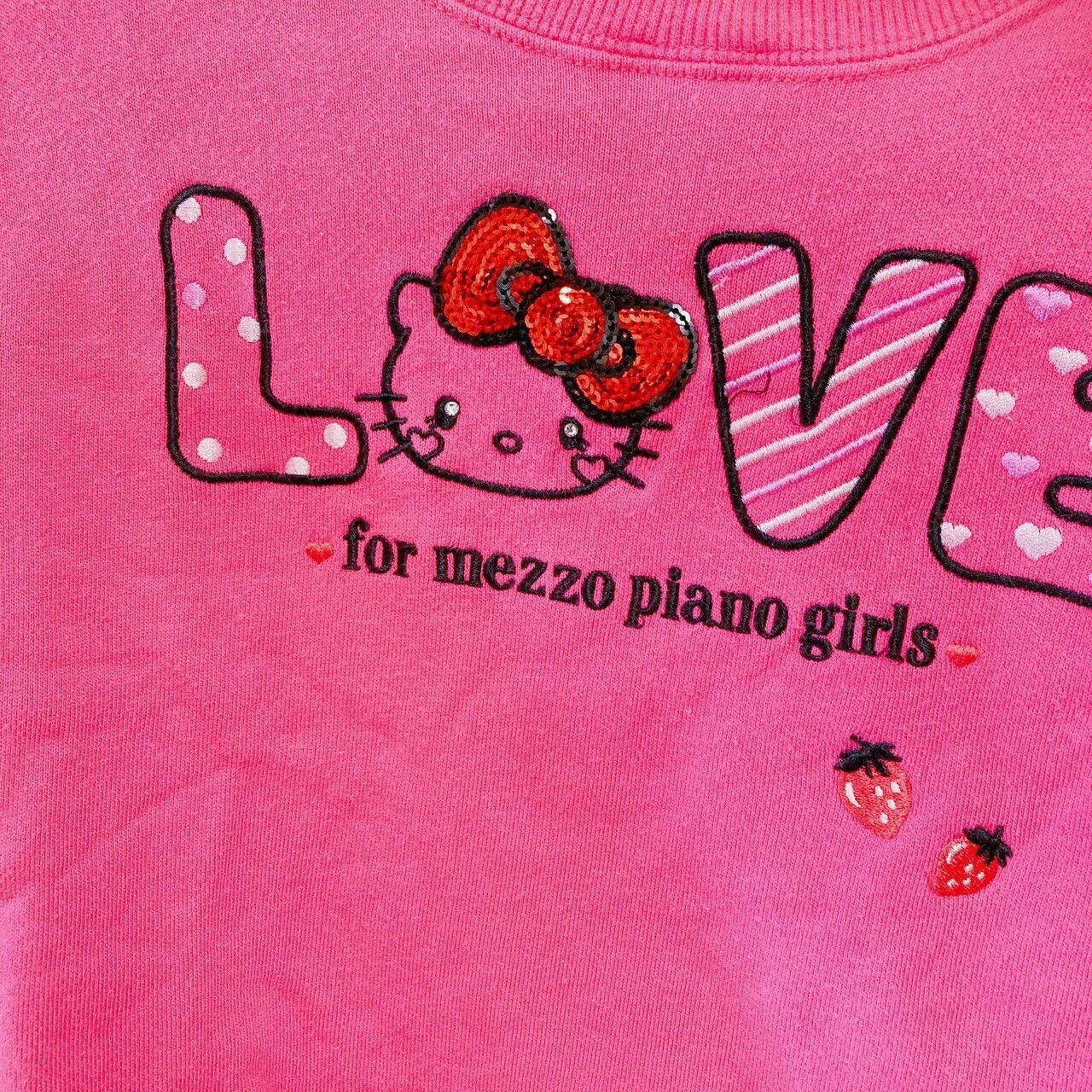 Mezzo Piano Long Sleeve T-shirt 130 Size Hello Kitty Pink Love Character Kawaii