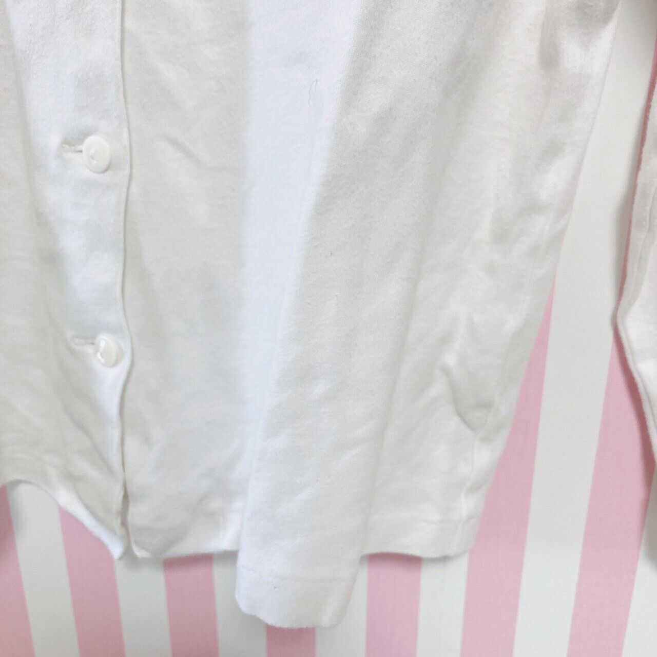 Mezzo Piano Shirt 130 Size White Lace Strawberry Button Kawaii Cute Rare