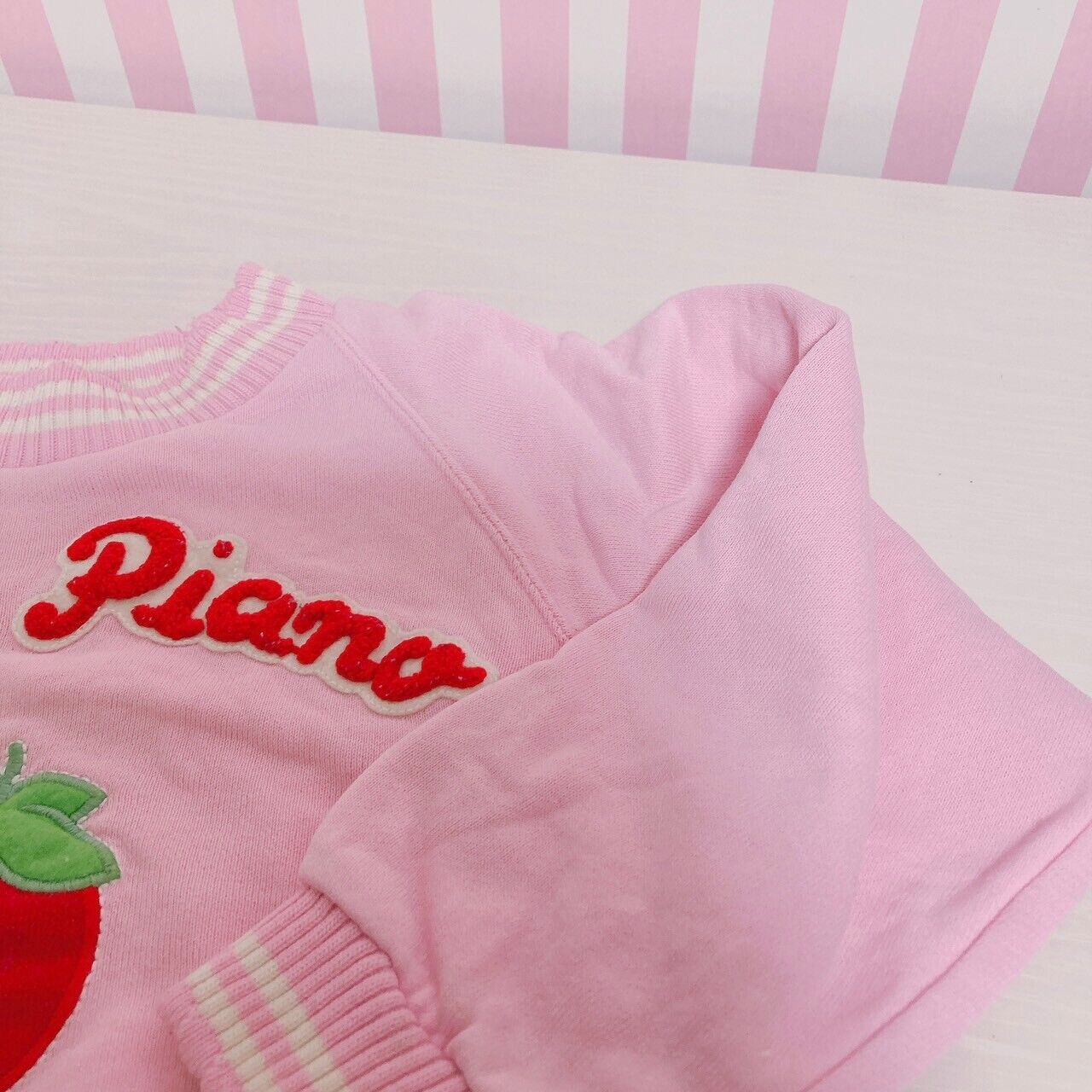 Mezzo Piano Long Sleeve T-shirt 100 Size Strawberry Pink Red Kawaii Cute Rare