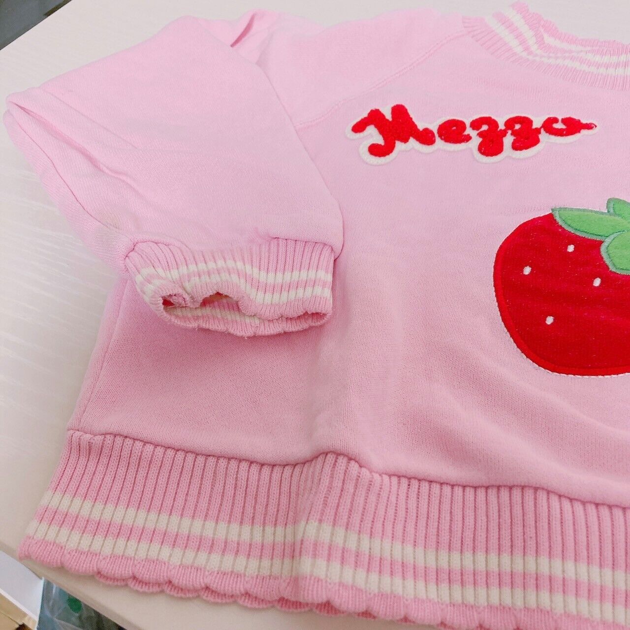 Mezzo Piano Long Sleeve T-shirt 100 Size Strawberry Pink Red Kawaii Cute Rare