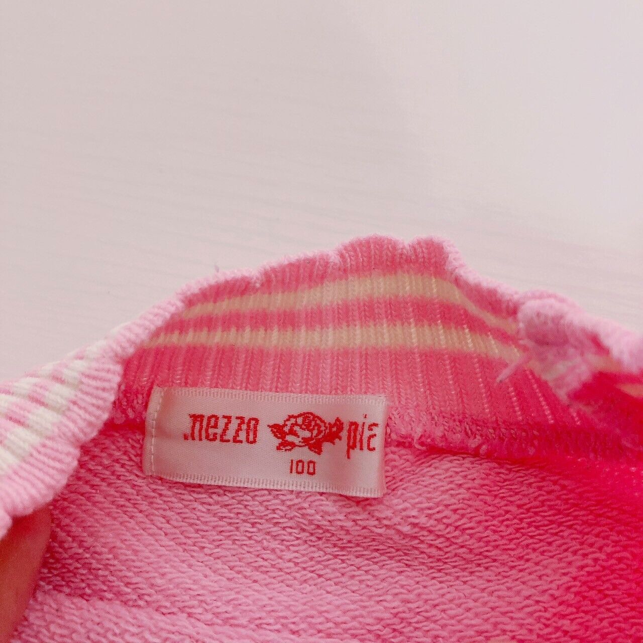 Mezzo Piano Long Sleeve T-shirt 100 Size Strawberry Pink Red Kawaii Cute Rare