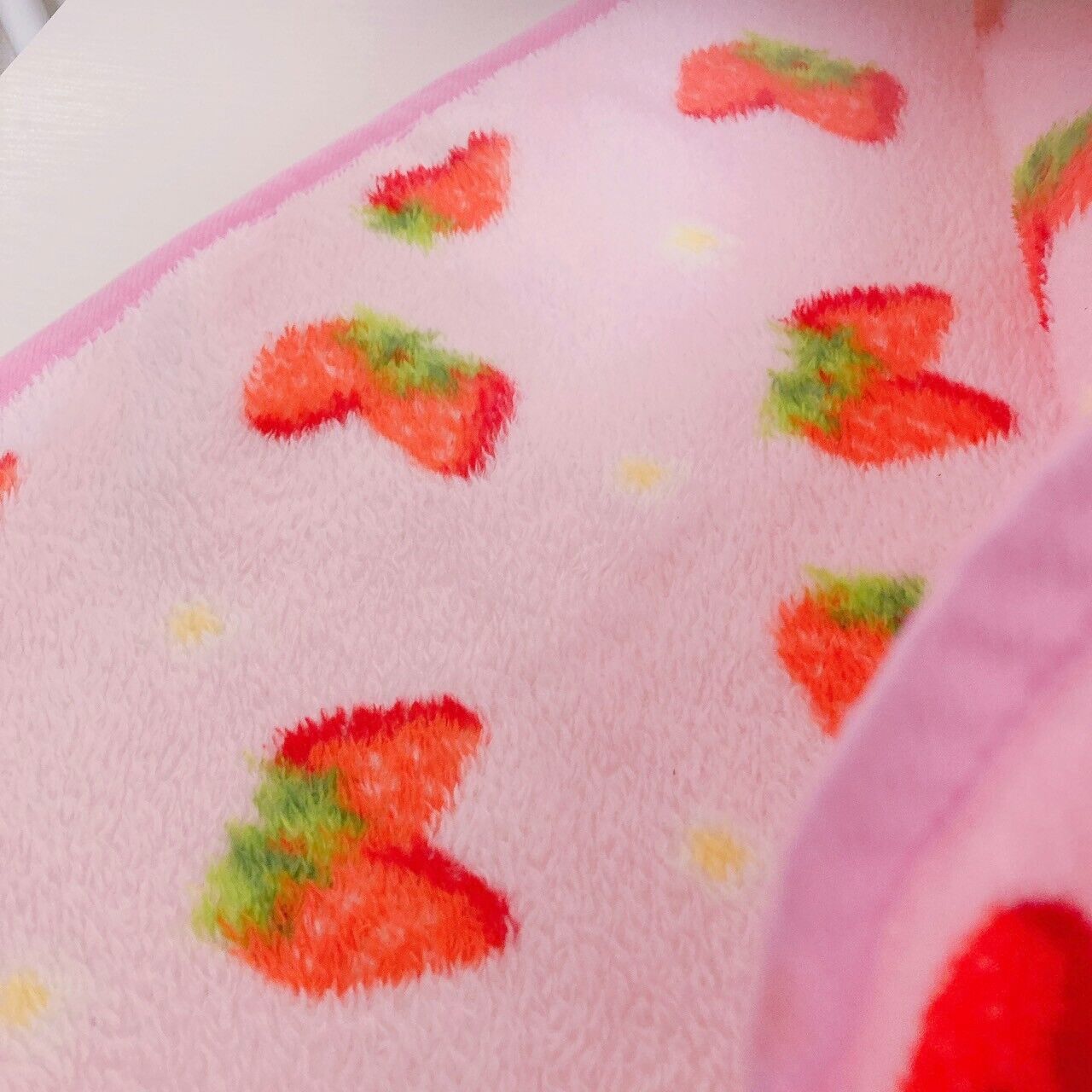 Strawberry Blanket Flower Pink Red Fluffy Kawaii Cute Pretty Rare