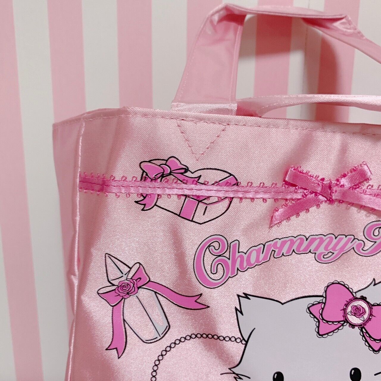 Sanrio Charmmy Charmy Kitty Tote Bag New Pink Ribbon Makeup Kawaii Character