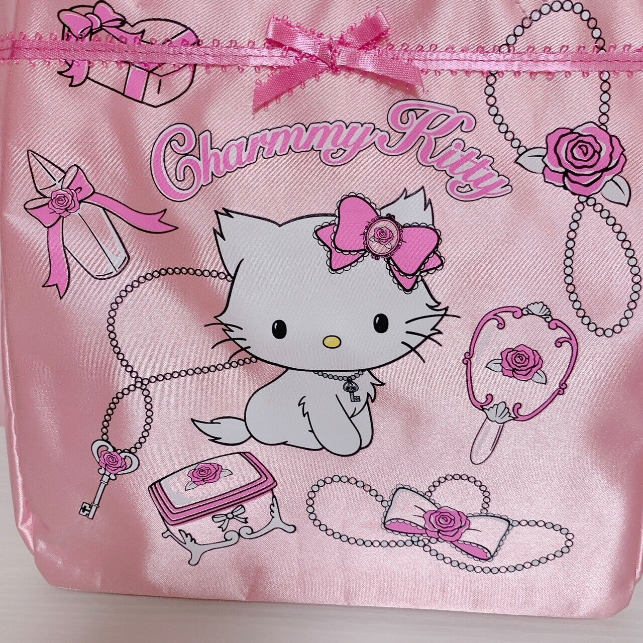 Sanrio Charmmy Charmy Kitty Tote Bag New Pink Ribbon Makeup Kawaii Character