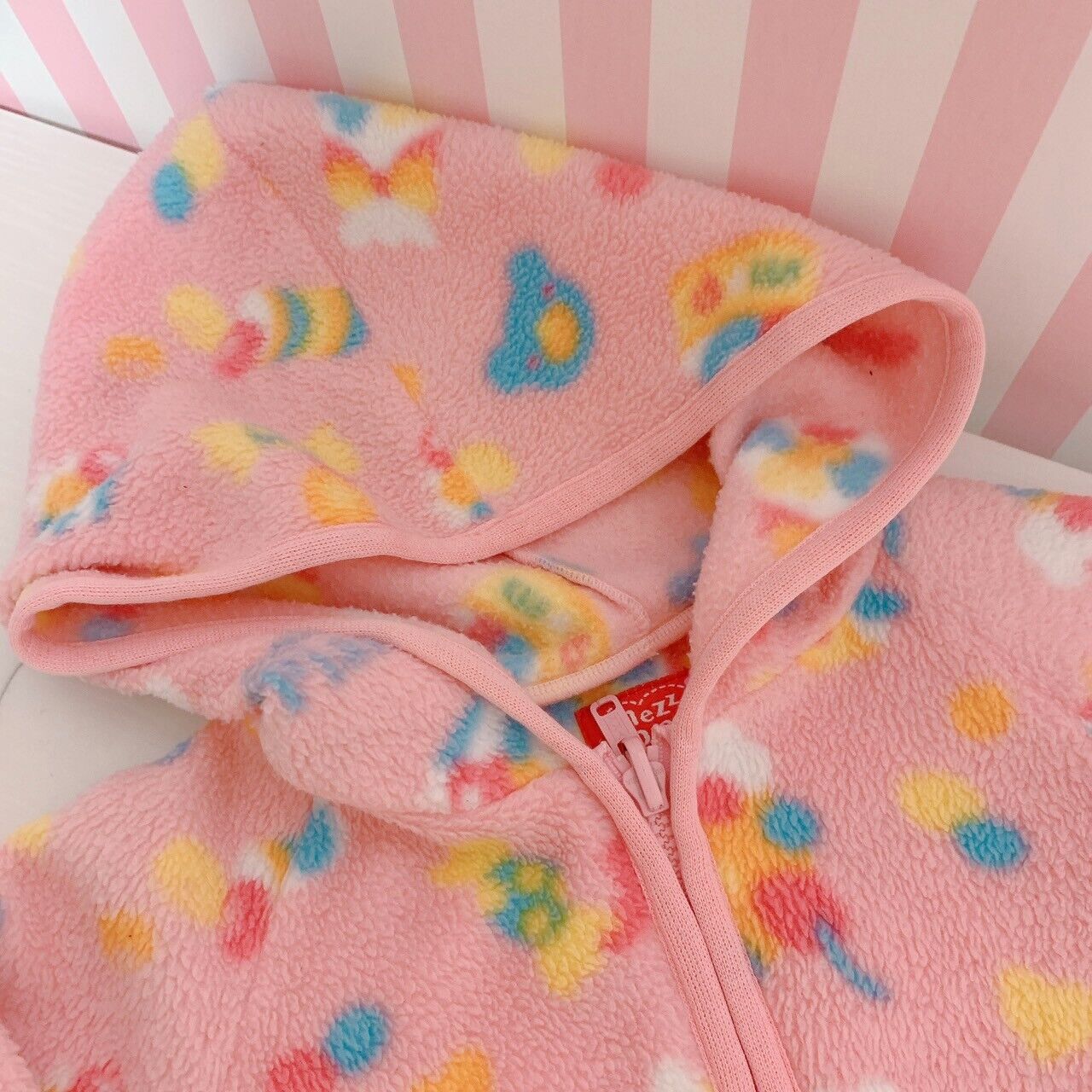 Mezzo Piano Hoodie 100 Size Pink Cake Candy Bear Rabbit Patterned Kids Kawaii