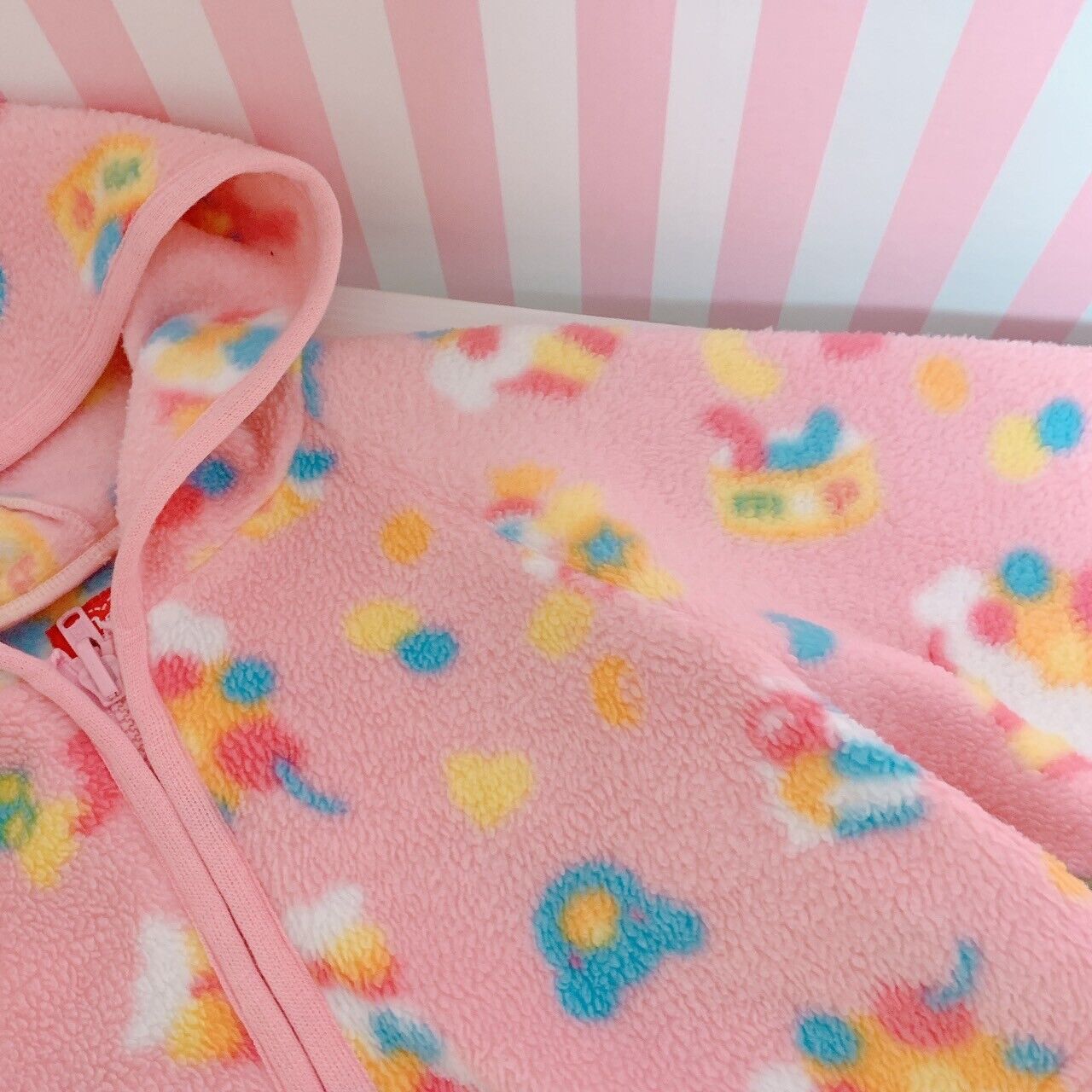 Mezzo Piano Hoodie 100 Size Pink Cake Candy Bear Rabbit Patterned Kids Kawaii