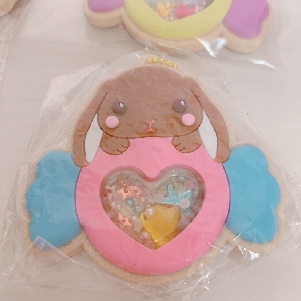 Poteusa Loppy Keyring 4 Set Icing Cookie Heart Lop Eared Rabbit Brown White Blue