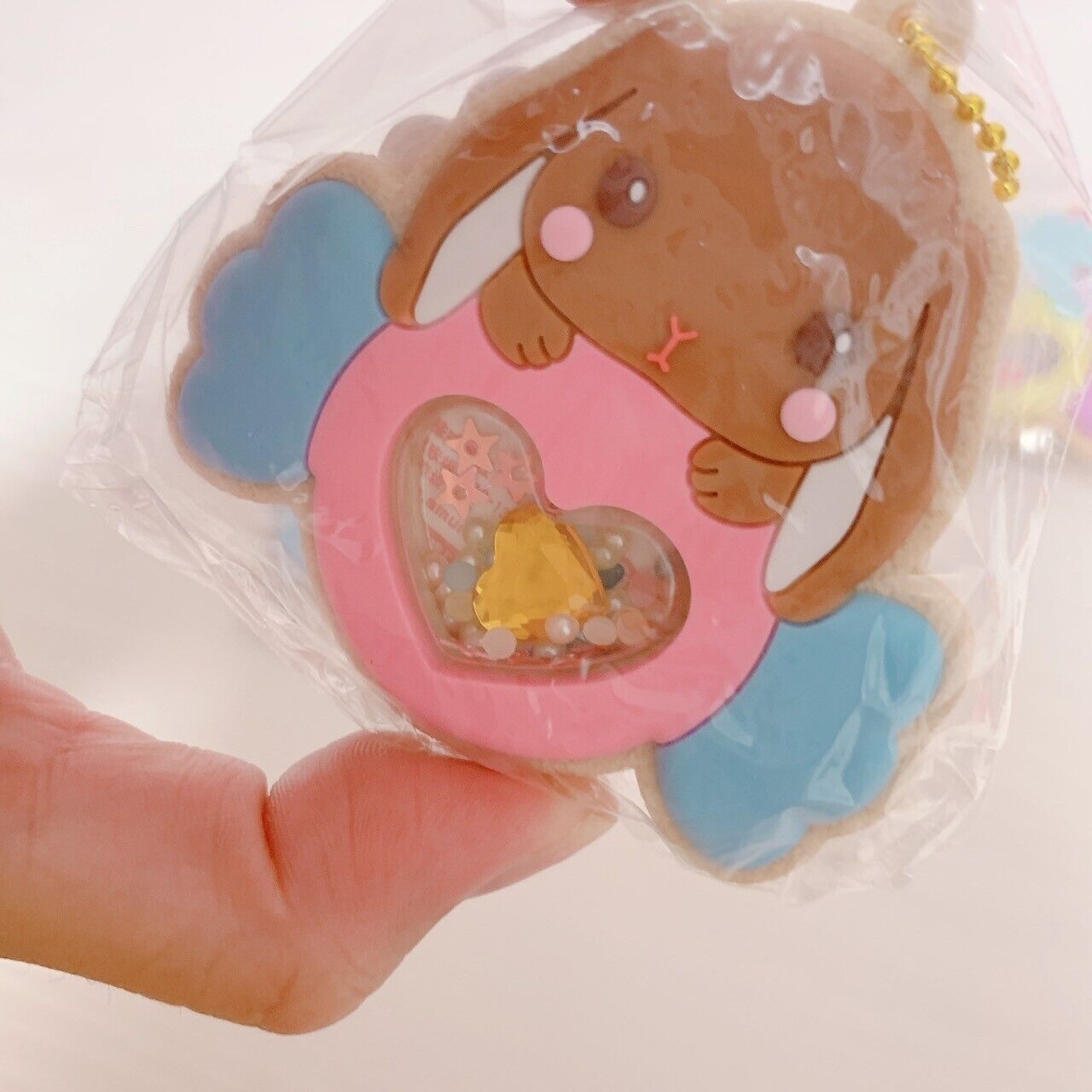 Poteusa Loppy Keyring 4 Set Icing Cookie Heart Lop Eared Rabbit Brown White Blue