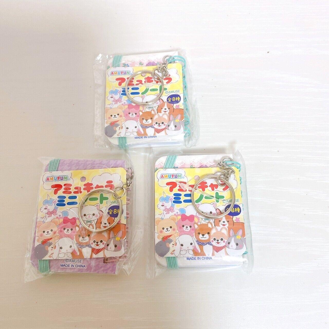 Poteusa Loppy Mini Note Set 3 Notepad Memo Lop Eared Rabbit Keyring Kawaii Rare