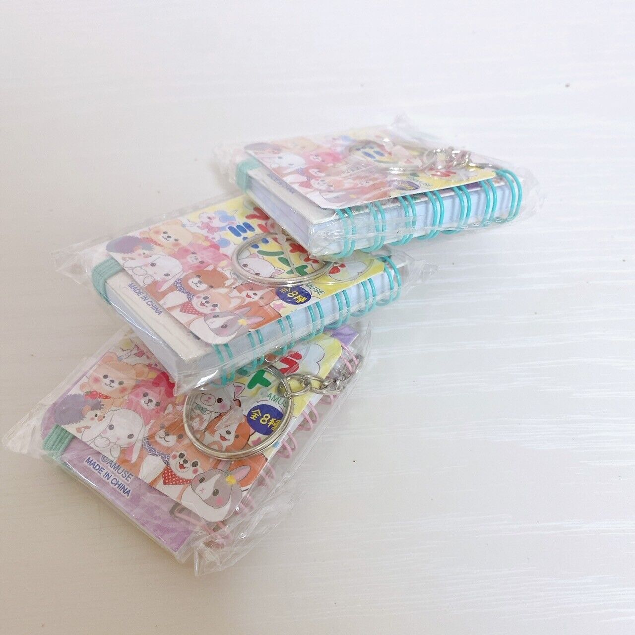 Poteusa Loppy Mini Note Set 3 Notepad Memo Lop Eared Rabbit Keyring Kawaii Rare