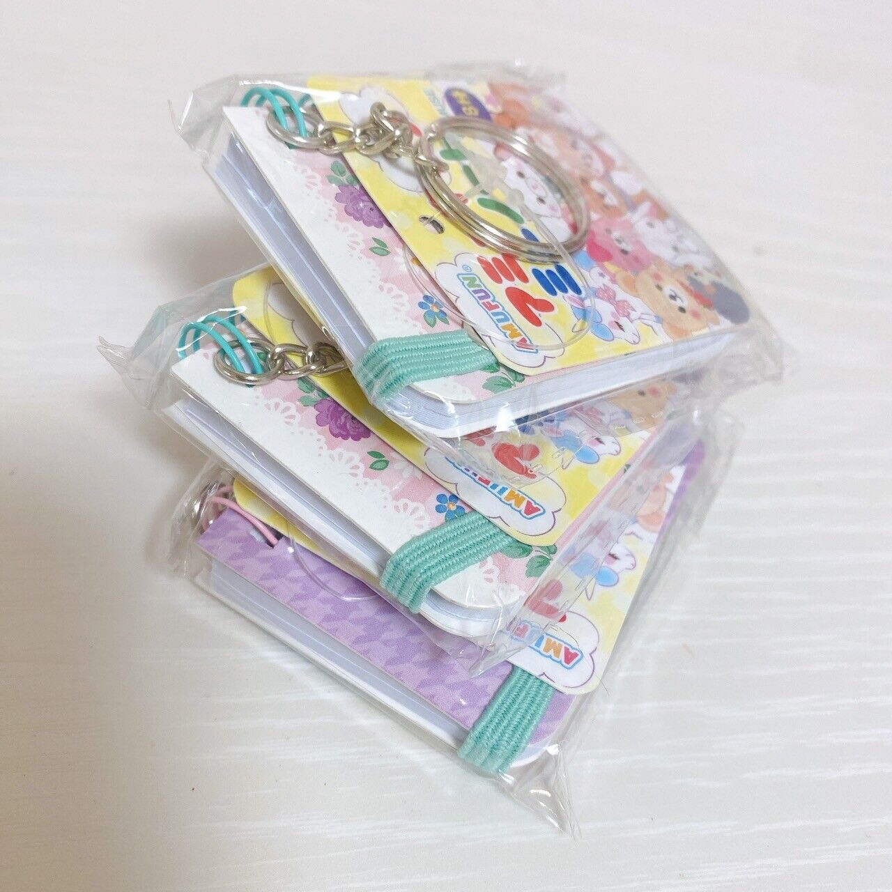 Poteusa Loppy Mini Note Set 3 Notepad Memo Lop Eared Rabbit Keyring Kawaii Rare