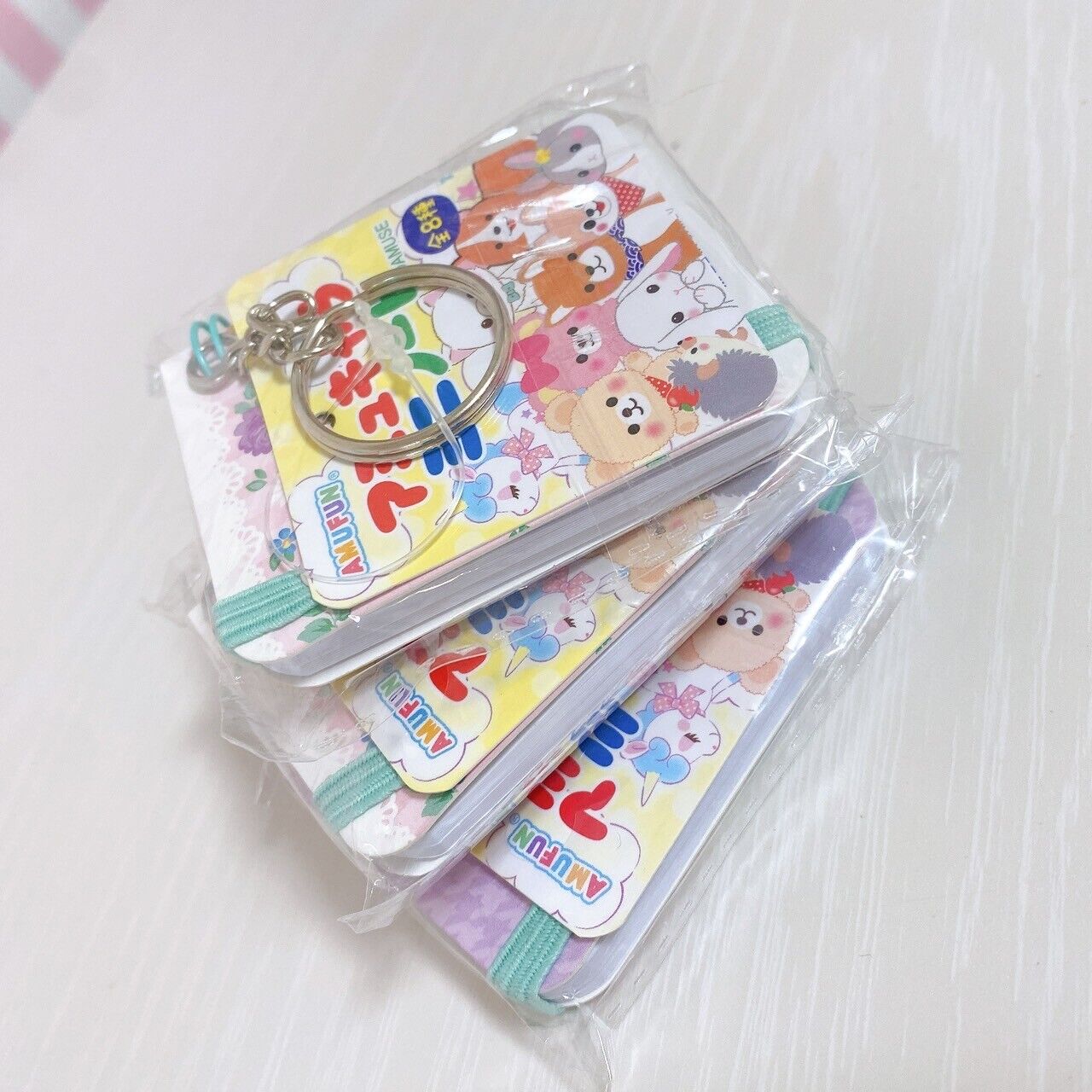 Poteusa Loppy Mini Note Set 3 Notepad Memo Lop Eared Rabbit Keyring Kawaii Rare