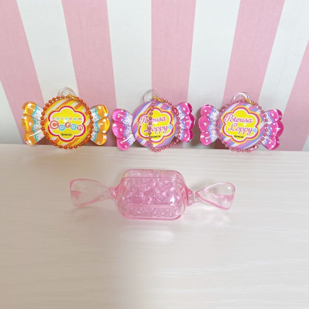 Poteusa Loppy Keyring Fragrance Ball Set 4 Candy Pink Orange Lop Eared Rabbit