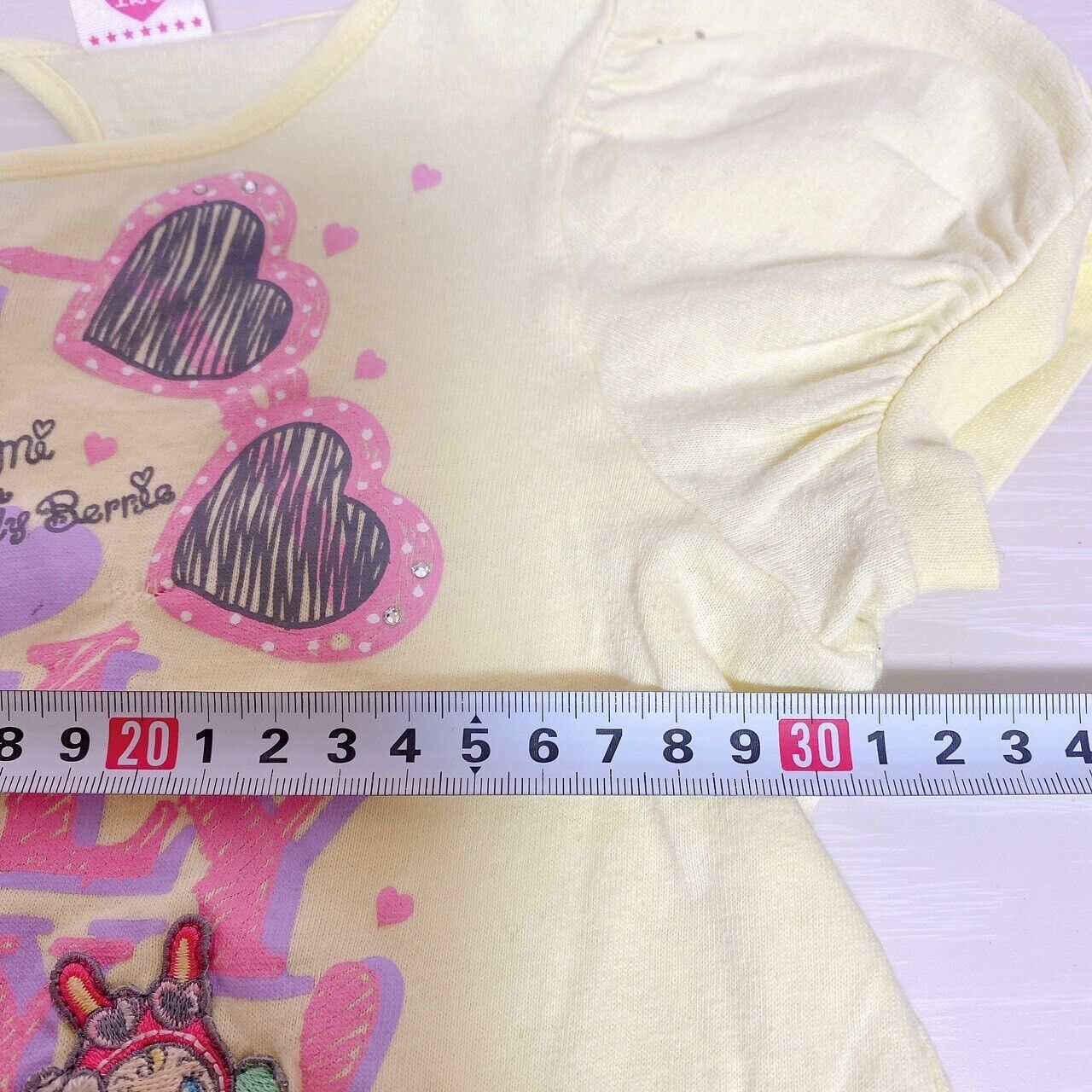 Mezzo Piano T-shirt Tops Yellow Berriechan 120 Size Rabbit Frill Heart Ice Cream