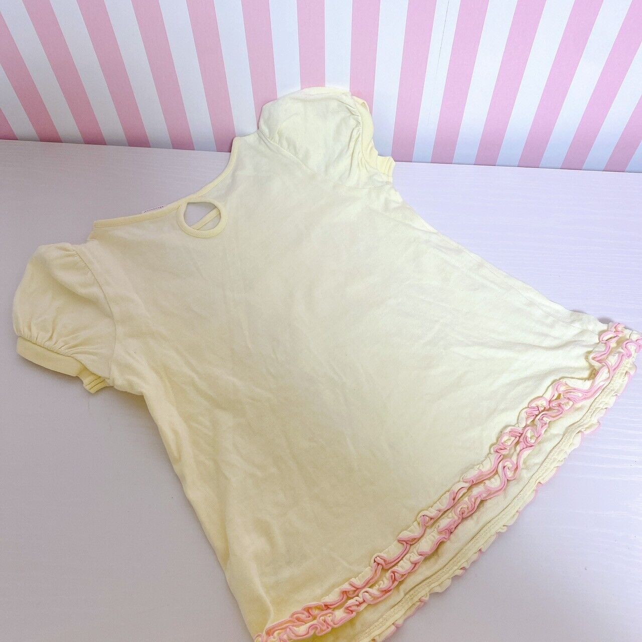 Mezzo Piano T-shirt Tops Yellow Berriechan 120 Size Rabbit Frill Heart Ice Cream