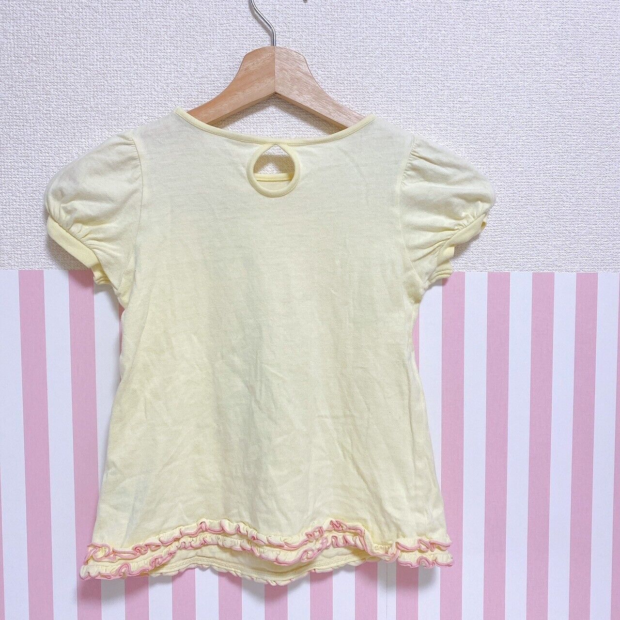 Mezzo Piano T-shirt Tops Yellow Berriechan 120 Size Rabbit Frill Heart Ice Cream