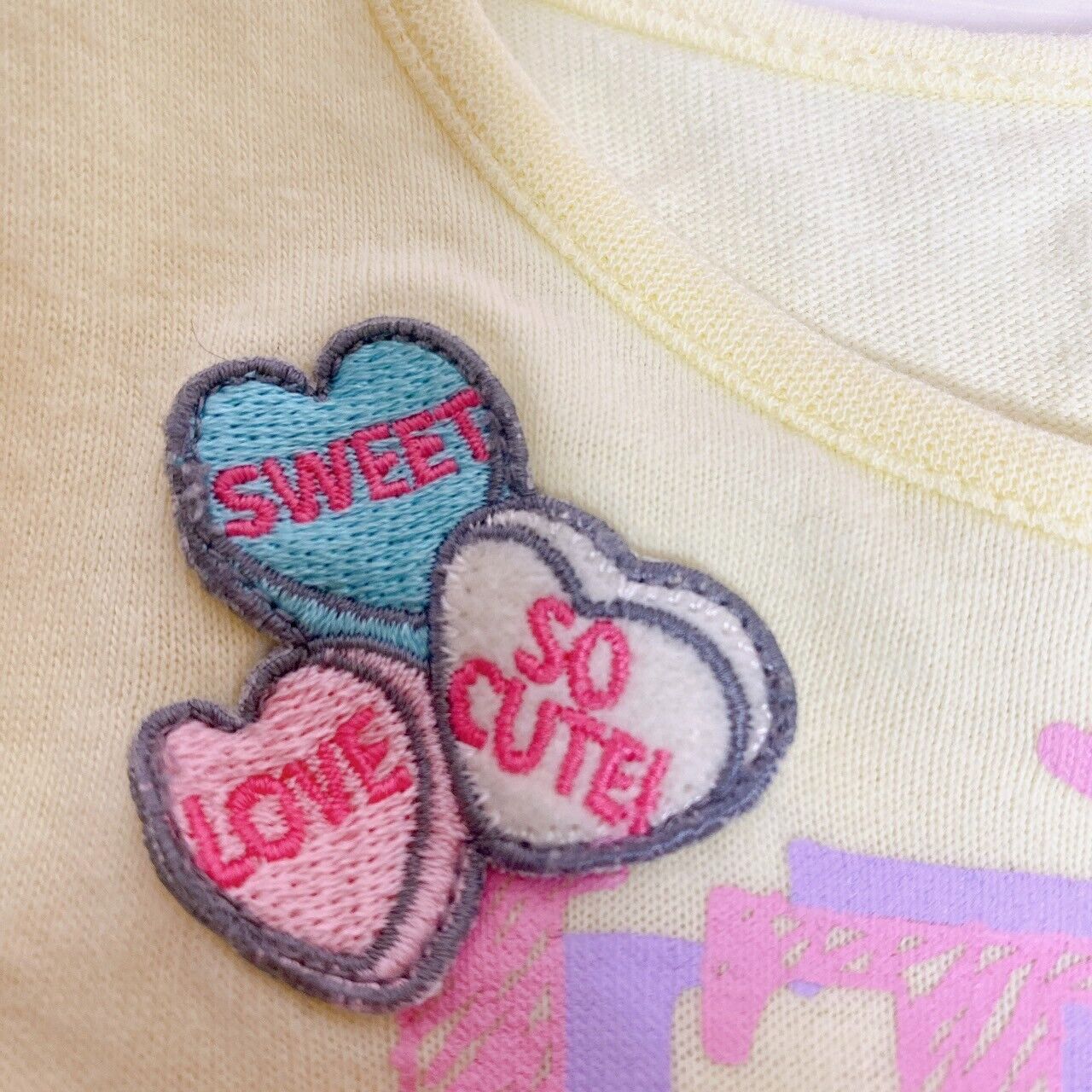 Mezzo Piano T-shirt Tops Yellow Berriechan 120 Size Rabbit Frill Heart Ice Cream