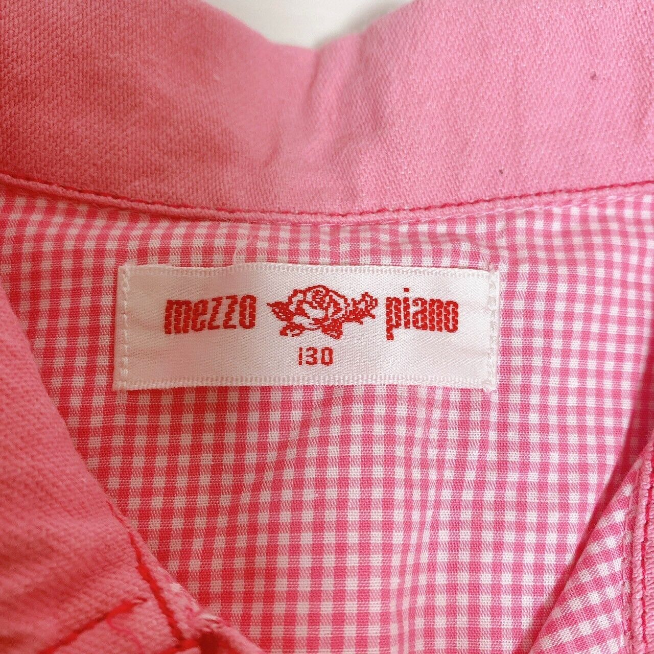 Mezzo Piano Jacket Strawberry Pink 130 Lace Collar Gingham Check Kawaii Rare