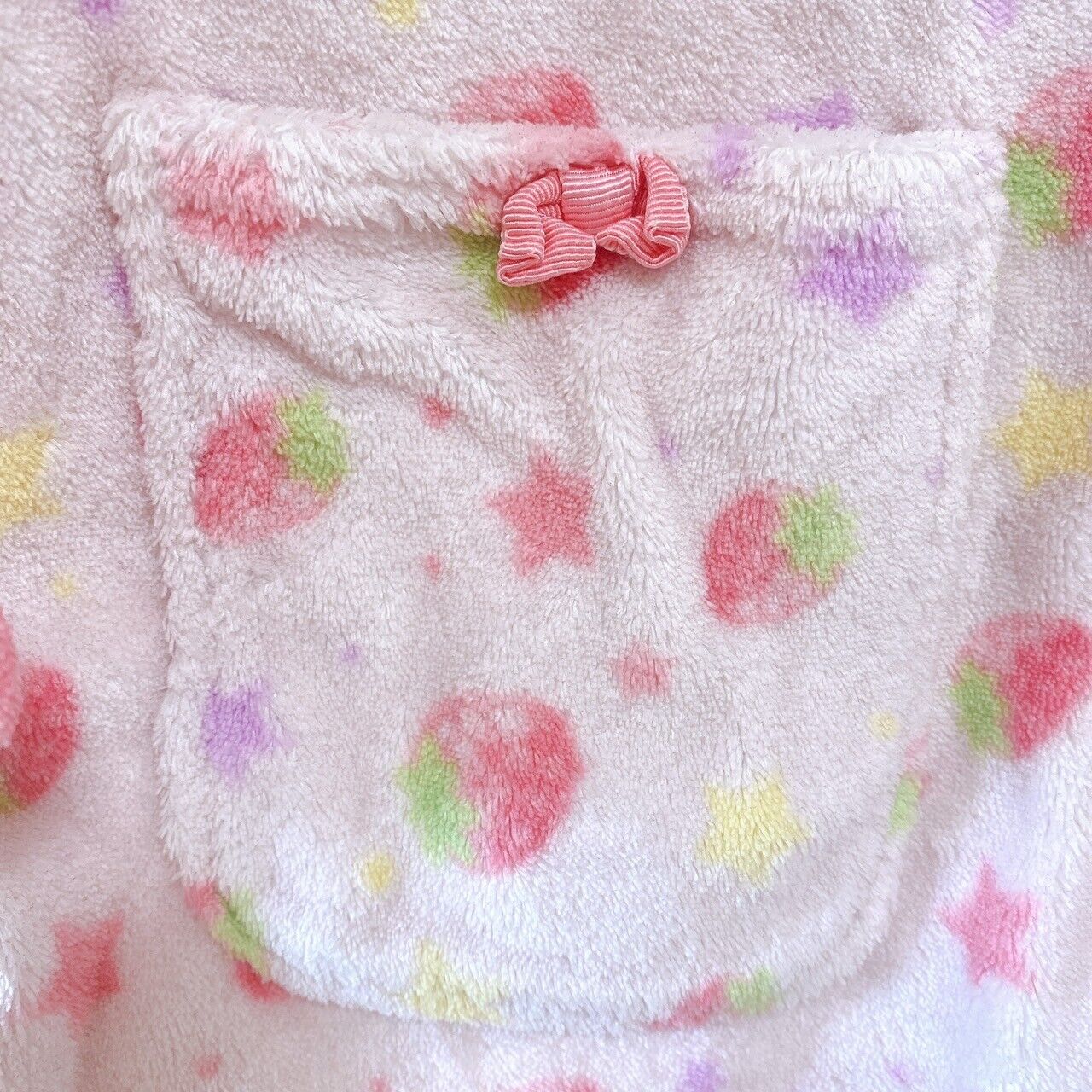 Mother Garden Pajamas 120 Fleece Strawberry Long Sleeve Fluffy Pink Frill Kawaii