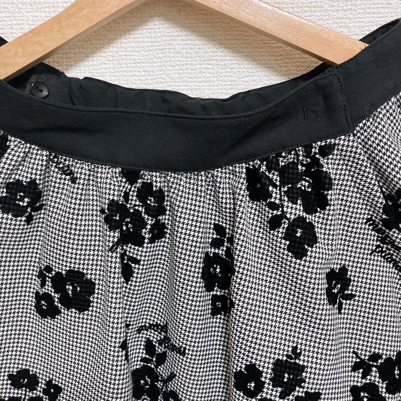 Mezzo Piano Skirt Black 160 Flower Plaid Checkered Junior L Size Kawaii Rare