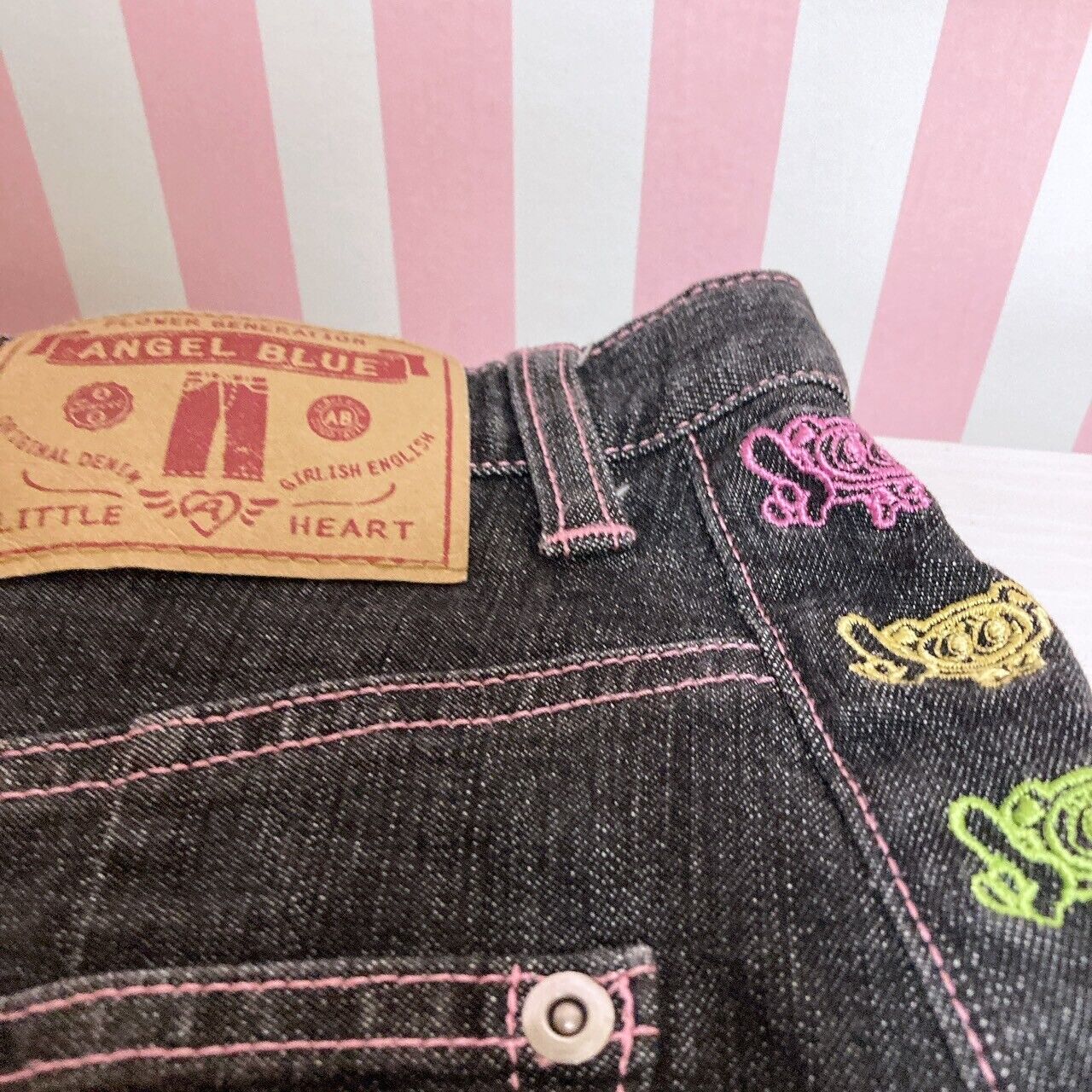 Angel Blue Denim Skirt Black 150 Size Colorful Nakamura Kun Pink Kawaii Rare