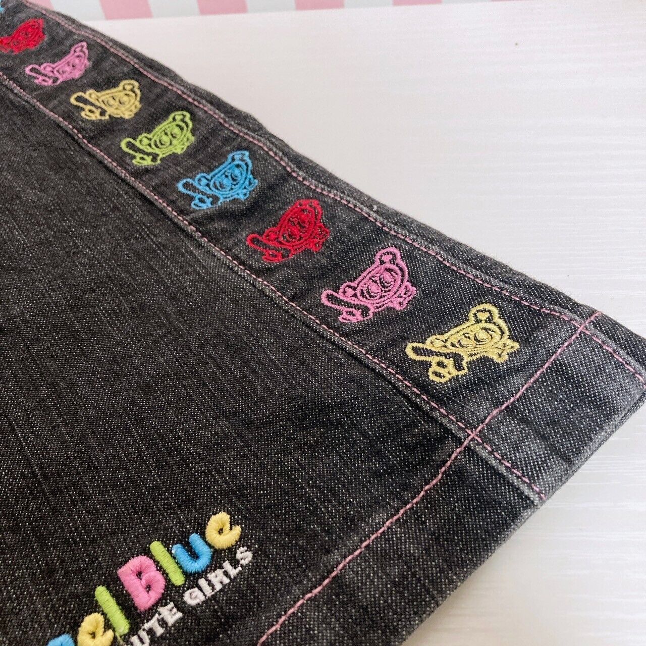 Angel Blue Denim Skirt Black 150 Size Colorful Nakamura Kun Pink Kawaii Rare