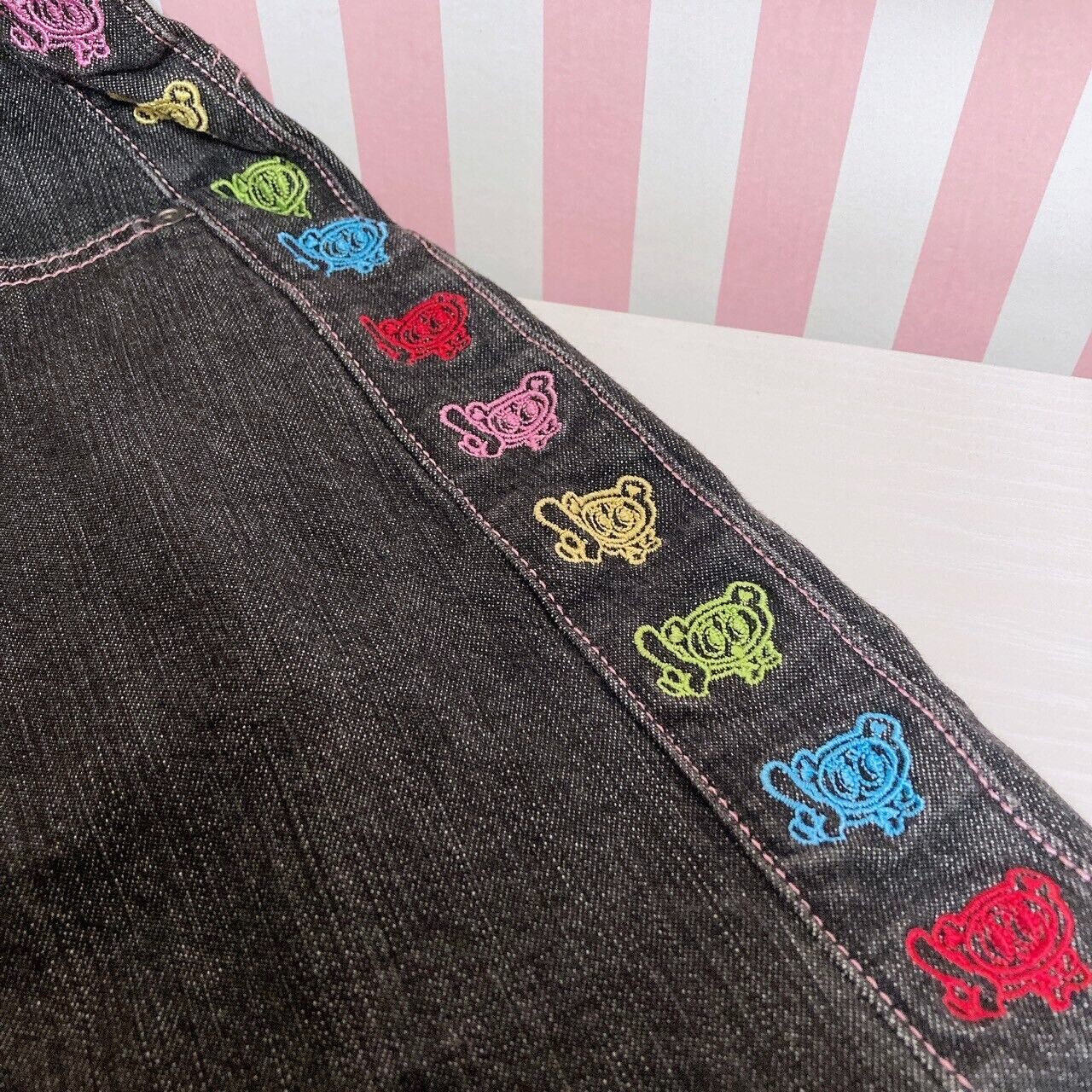 Angel Blue Denim Skirt Black 150 Size Colorful Nakamura Kun Pink Kawaii Rare