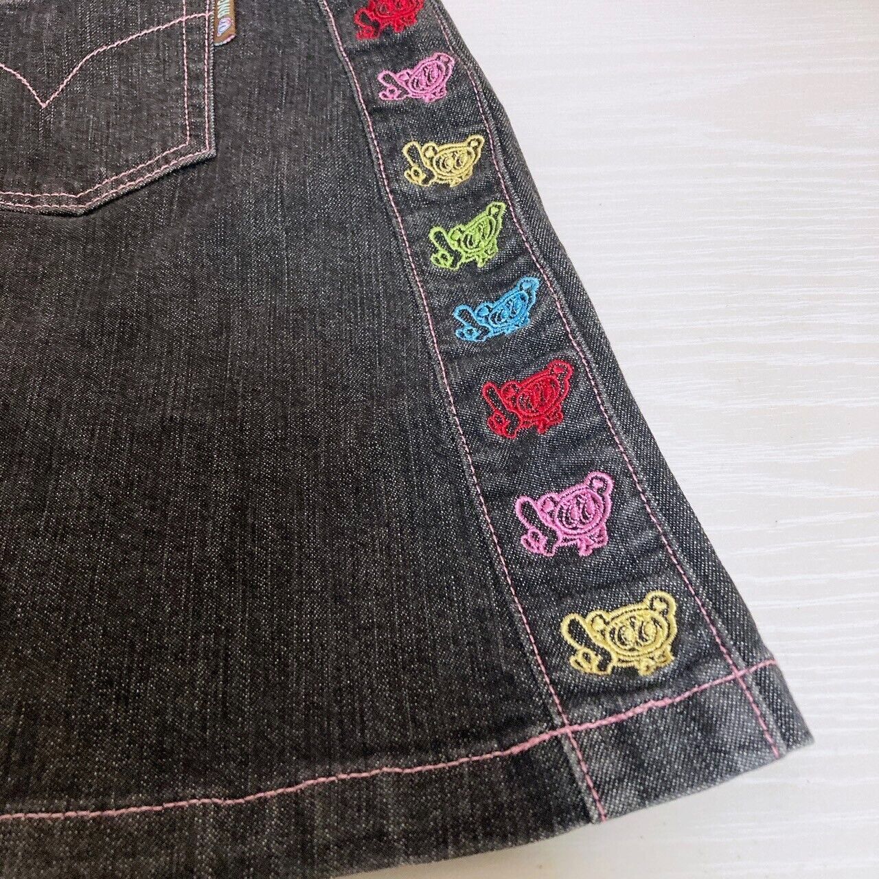 Angel Blue Denim Skirt Black 150 Size Colorful Nakamura Kun Pink Kawaii Rare