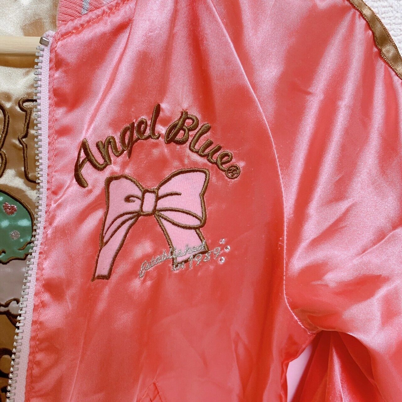 Angel Blue Souvenir Jacket Gold 120 Size Pink Reversible Ice Cream Ribbon Kawaii