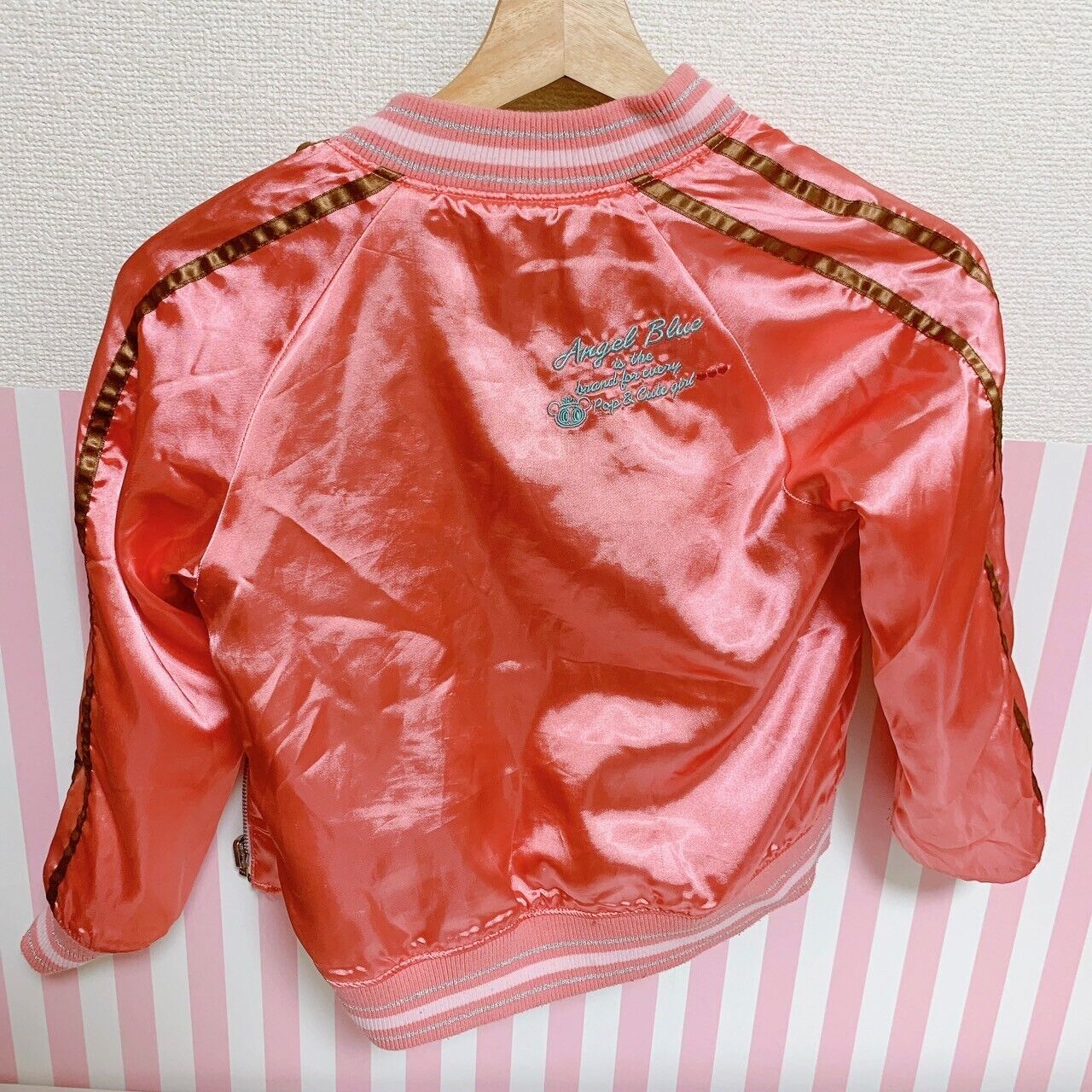 Angel Blue Souvenir Jacket Gold 120 Size Pink Reversible Ice Cream Ribbon Kawaii