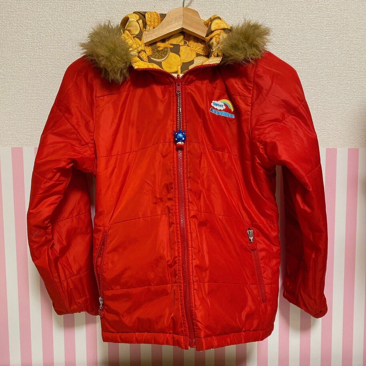 Angel Blue Nakamura Kun Jacket Jumper 150 Size Cookies Red Reversible Hooded