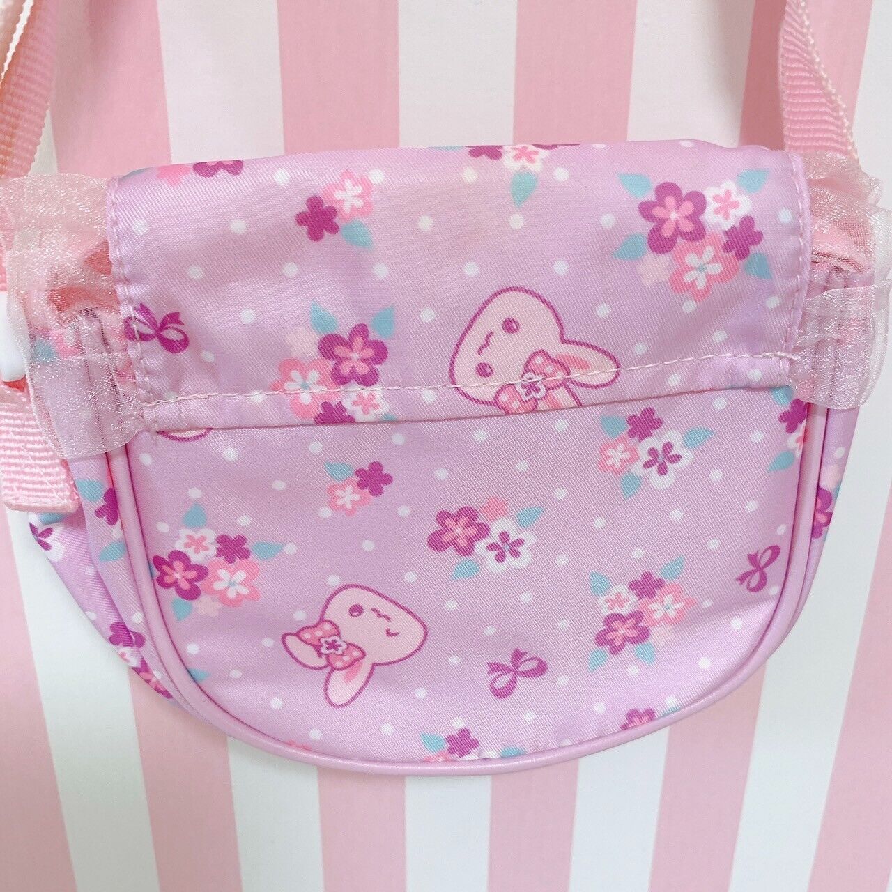 Mother Garden Shoulder Bag Pochette Usamomo Rabbit Ribbon Pink Frill Flower Rare