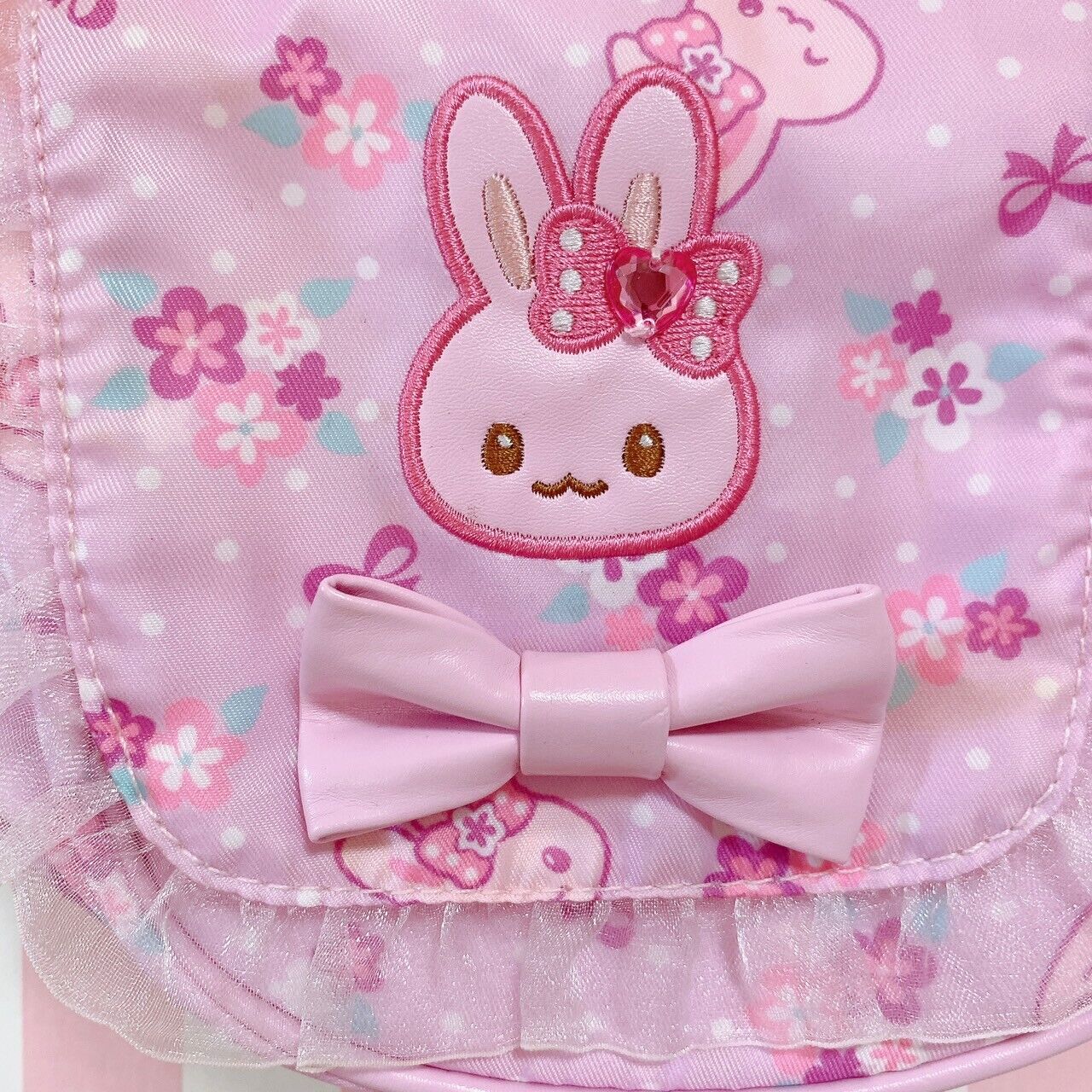 Mother Garden Shoulder Bag Pochette Usamomo Rabbit Ribbon Pink Frill Flower Rare