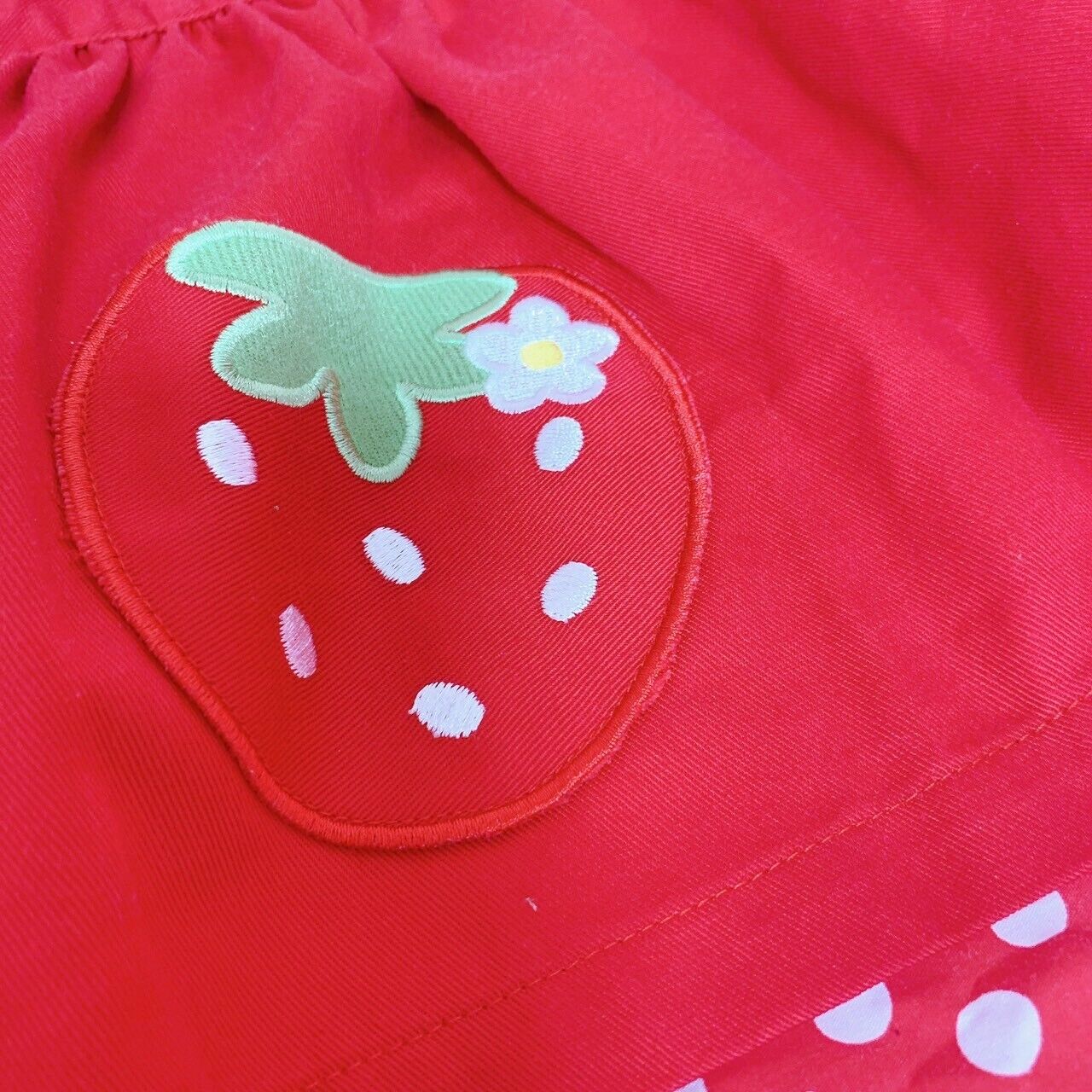 Mother Garden Apron Strawberry Red Dot Ribbon 130 Size Kids Kawaii Cute Rare