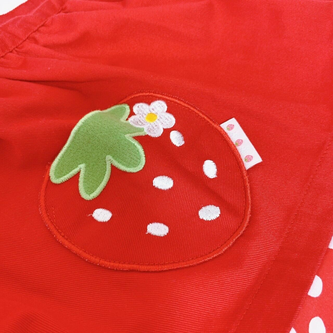 Mother Garden Apron Strawberry Red Dot Ribbon 130 Size Kids Kawaii Cute Rare