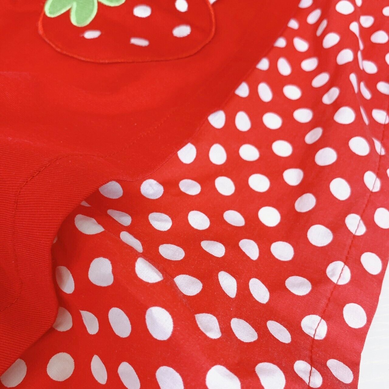 Mother Garden Apron Strawberry Red Dot Ribbon 130 Size Kids Kawaii Cute Rare