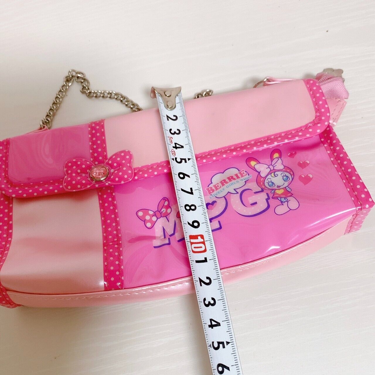 Mezzo Piano Pencil Case Stationery Pink Berrie Chan Rabbit Heart Ribbon Chain