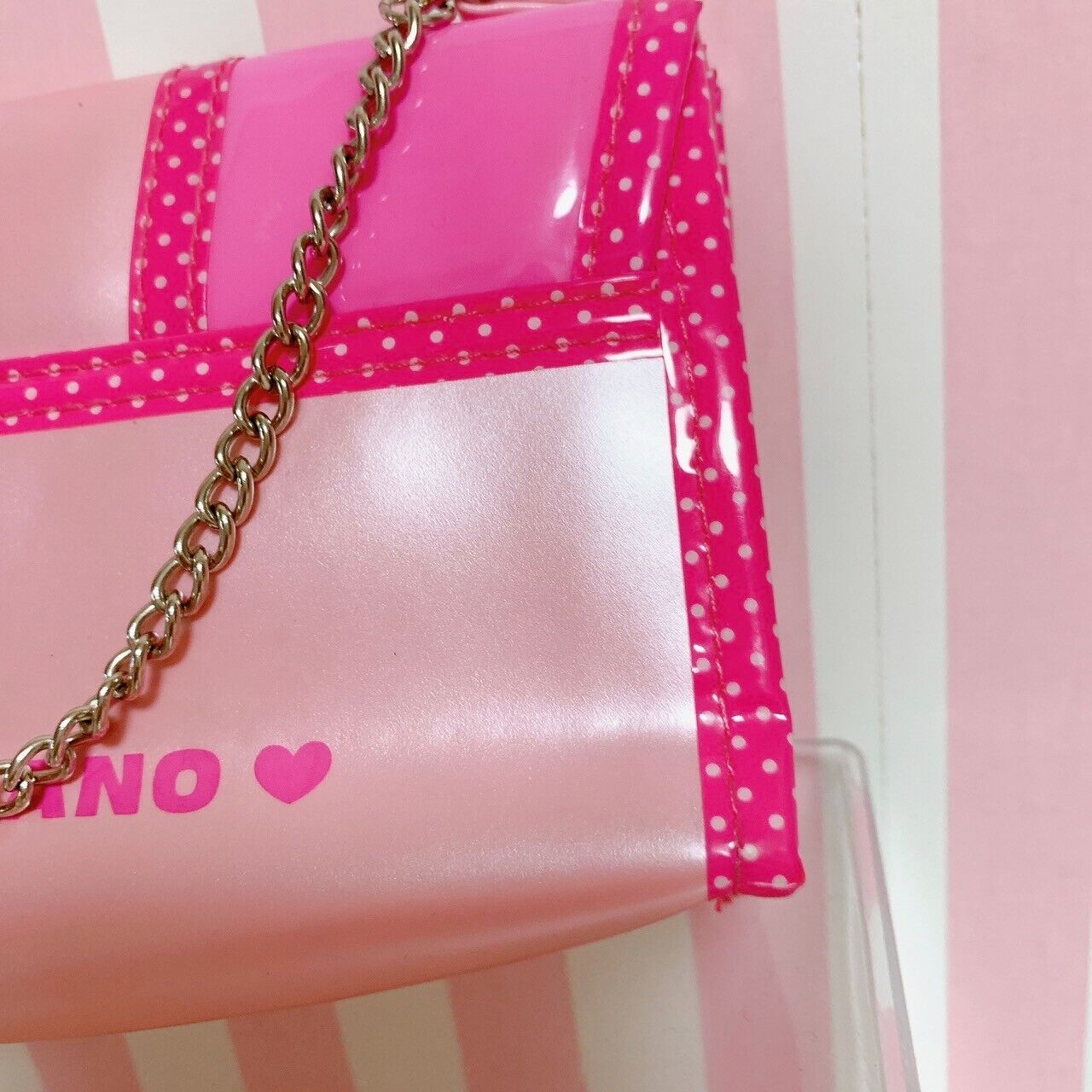 Mezzo Piano Pencil Case Stationery Pink Berrie Chan Rabbit Heart Ribbon Chain