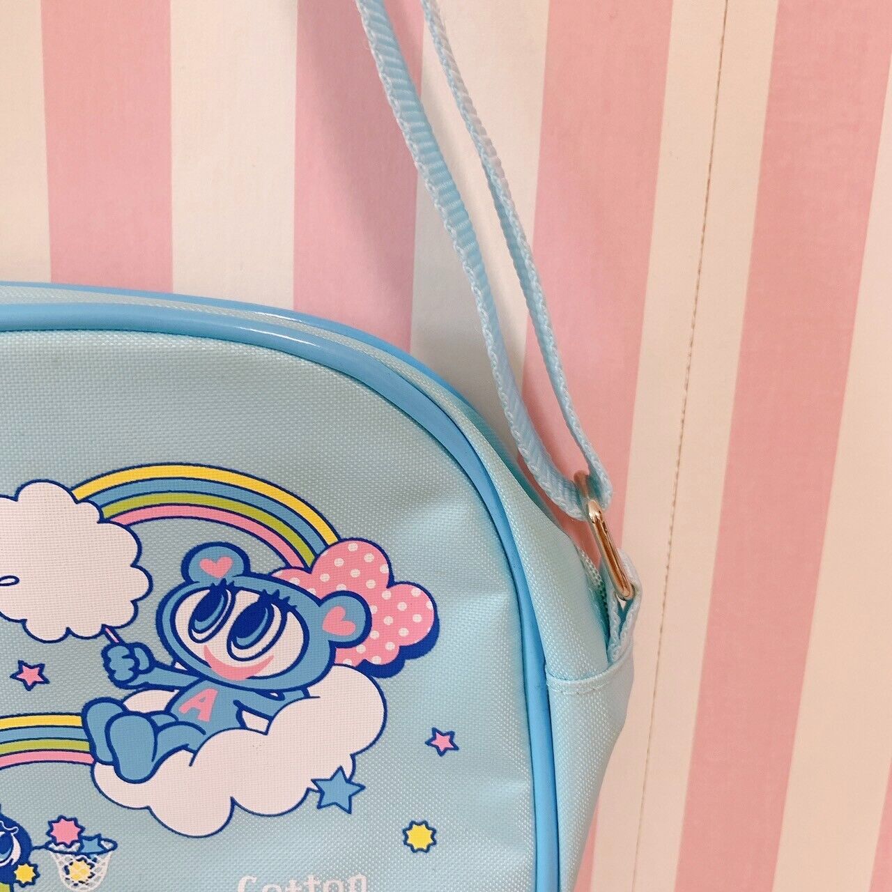 Angel Blue Shoulder Bag Light Blue Kindergarten Pochette Kids Fastener Kawaii