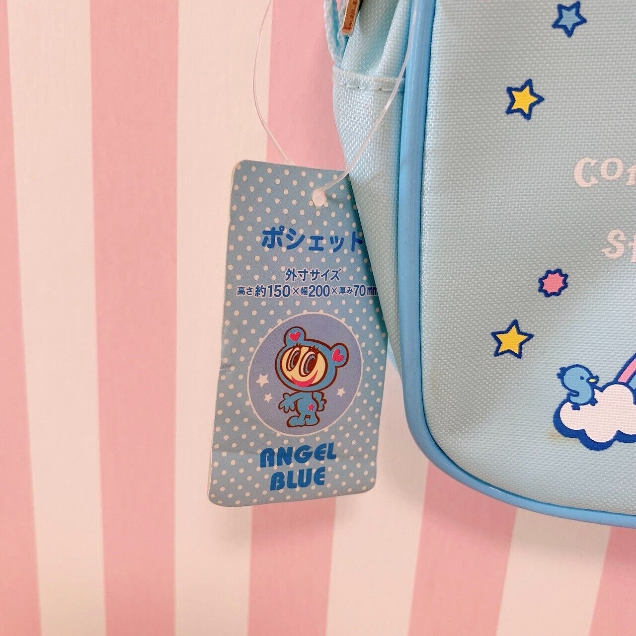 Angel Blue Shoulder Bag Light Blue Kindergarten Pochette Kids Fastener Kawaii