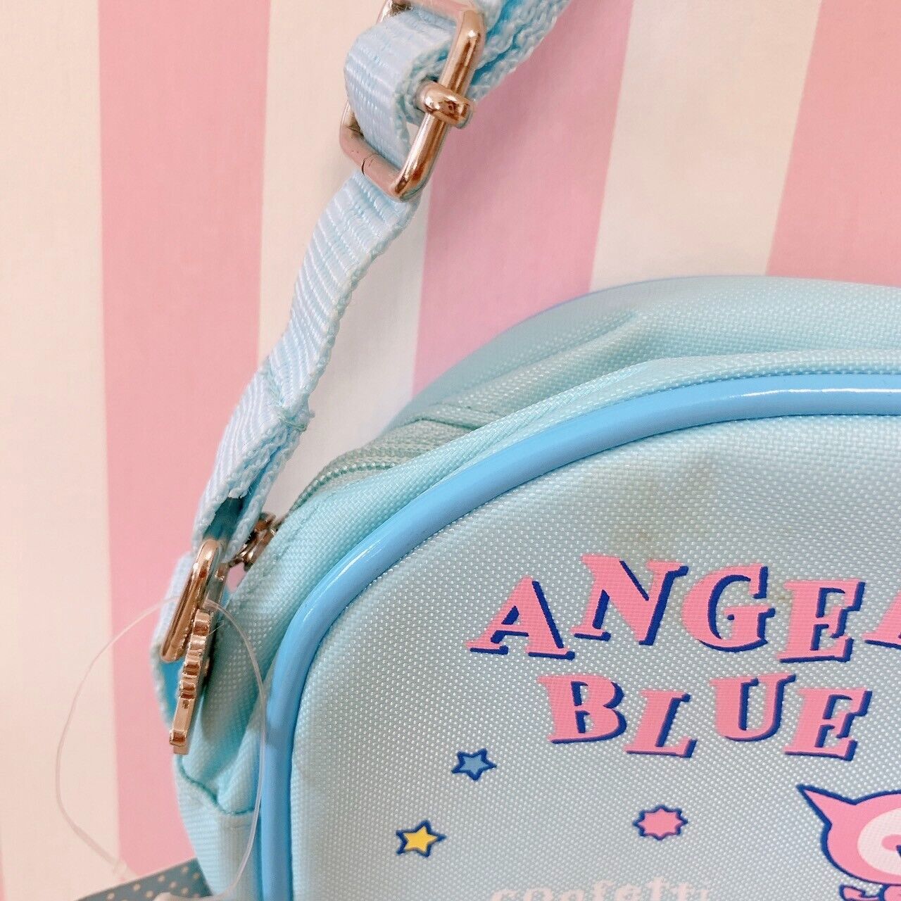 Angel Blue Shoulder Bag Light Blue Kindergarten Pochette Kids Fastener Kawaii