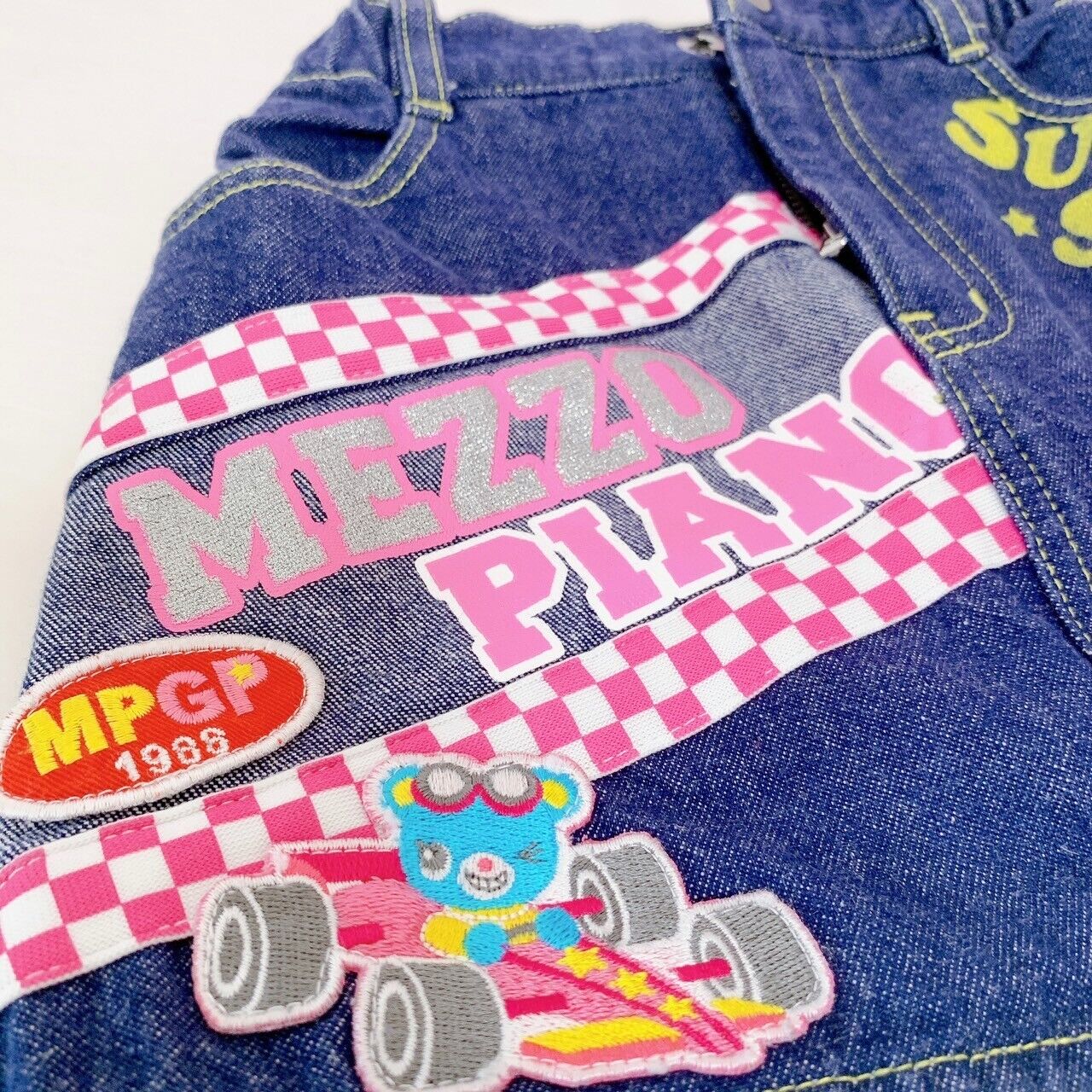 Mezzo Piano Denim Skirt Car 100 Size Colorful Mimi Popo MPGP 1988 Character Rare