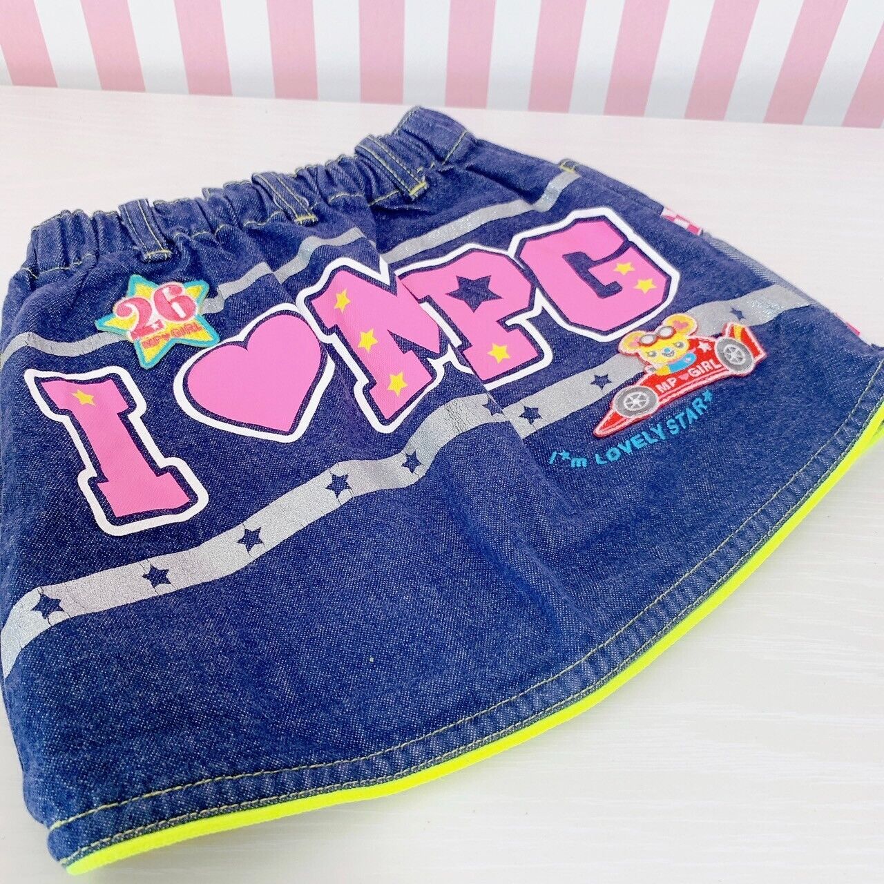 Mezzo Piano Denim Skirt Car 100 Size Colorful Mimi Popo MPGP 1988 Character Rare