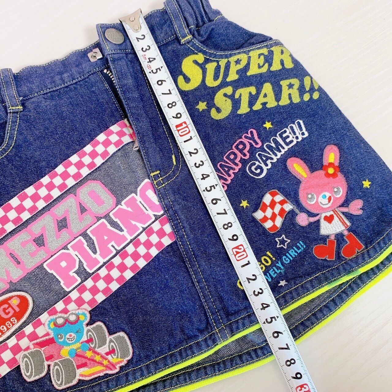 Mezzo Piano Denim Skirt Car 100 Size Colorful Mimi Popo MPGP 1988 Character Rare