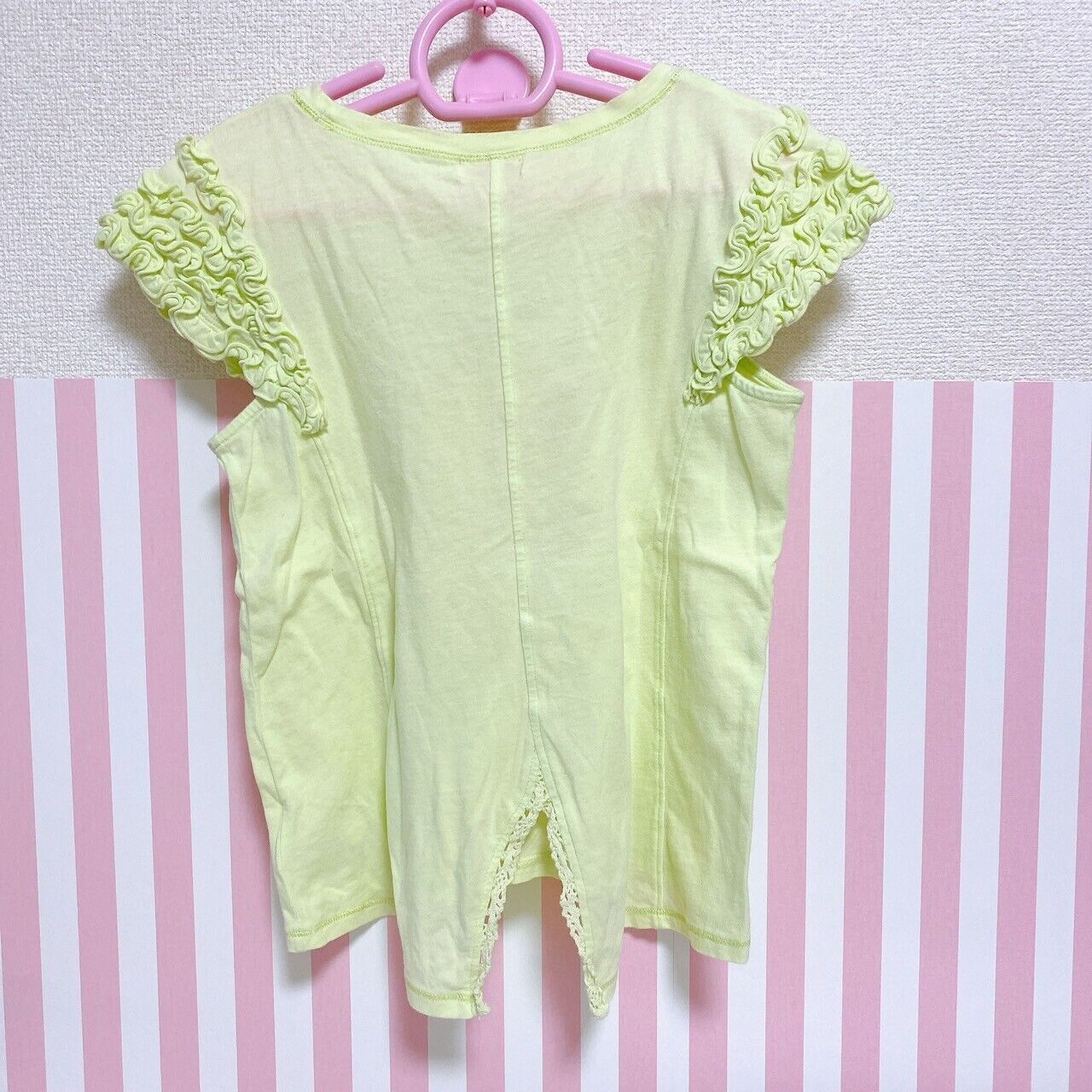 Mezzo Piano T-shirt Tops Pineapple Yellow 140 Size Frill Glitter Kawaii Clothing