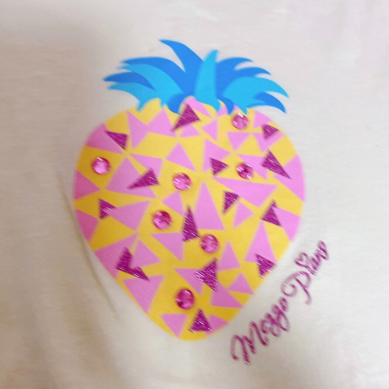 Mezzo Piano T-shirt Tops Pineapple Yellow 140 Size Frill Glitter Kawaii Clothing