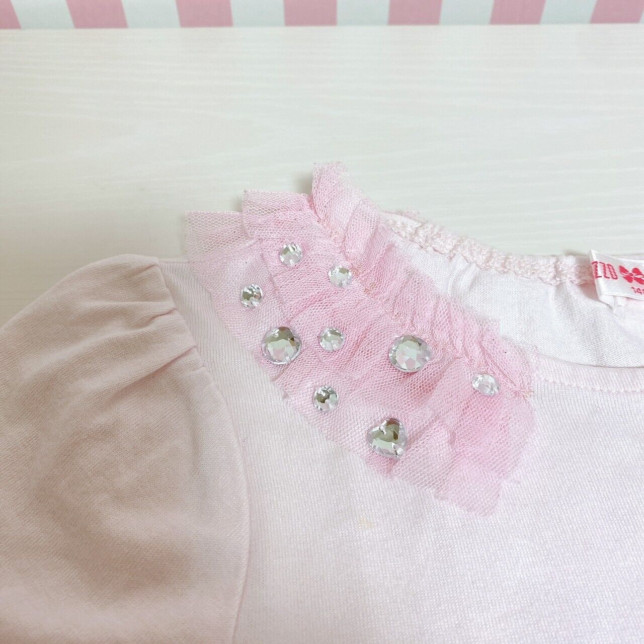 Mezzo Piano T-shirt Tops Pink 140 Size Collar Frill Glitter Clothing Kawaii Rare