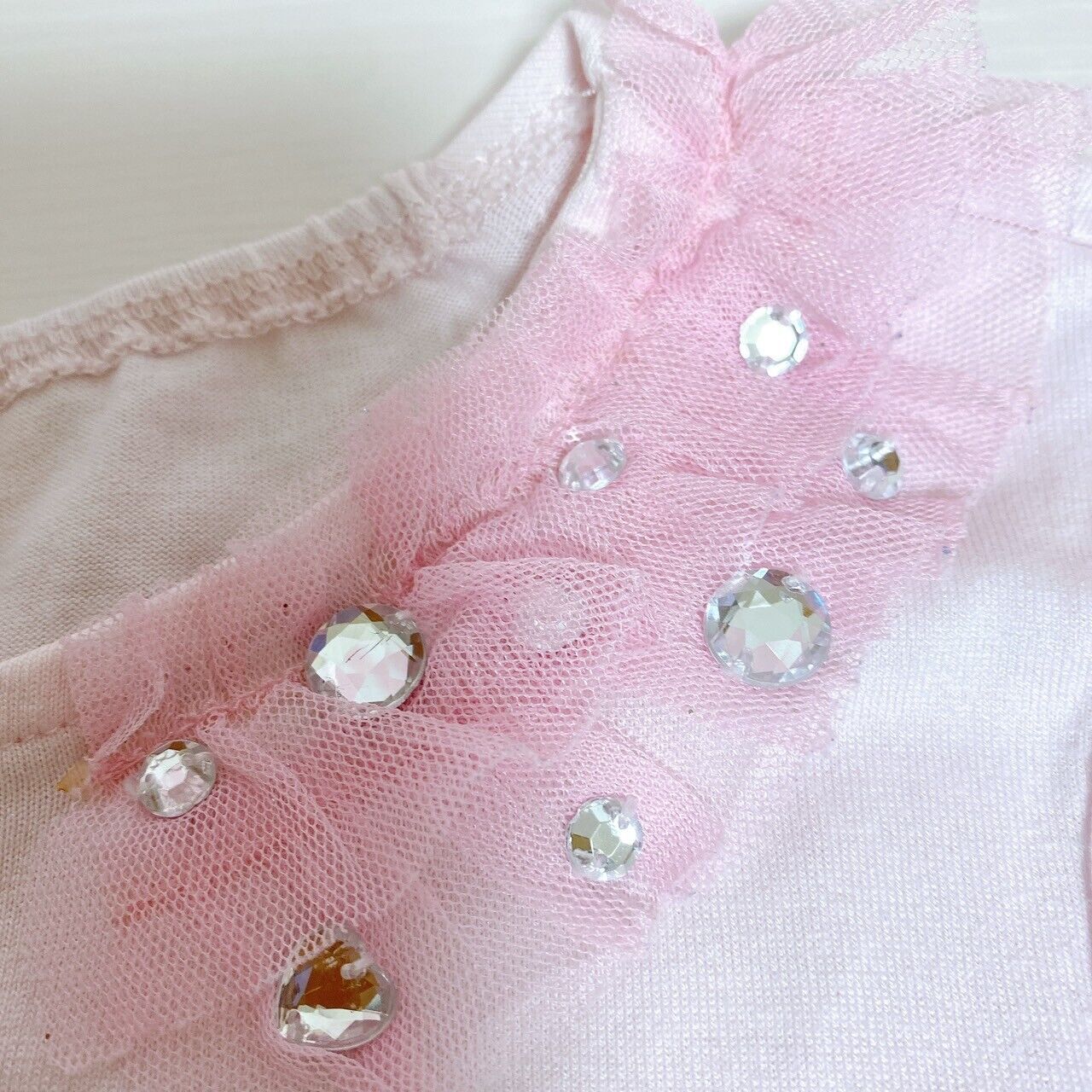 Mezzo Piano T-shirt Tops Pink 140 Size Collar Frill Glitter Clothing Kawaii Rare