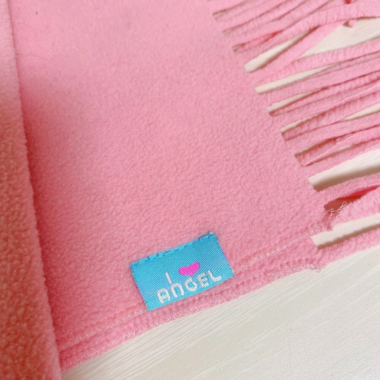 Angel Blue Muffler Winter Scarf Pink Simple Strawberry Logo Cute Kawaii Rare